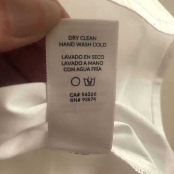 Splendid Crewneck Button-placket Ruffle-sleeve Poplin Shirt In White Size Large - Picture 6 of 11